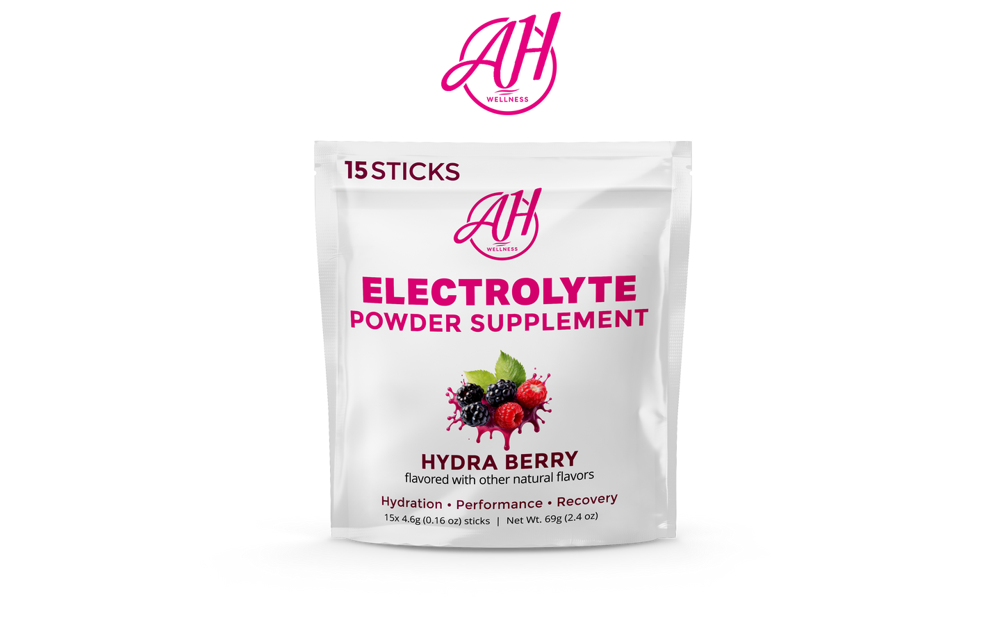 AH Wellness | Hydra Berry – Electrolyte Hydration Stick Packs